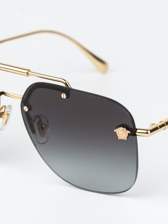 Versace Women Sunglasses Gold Grey Gradient Pilot VE2296 100284 NEW AUTHENTIC main image 8